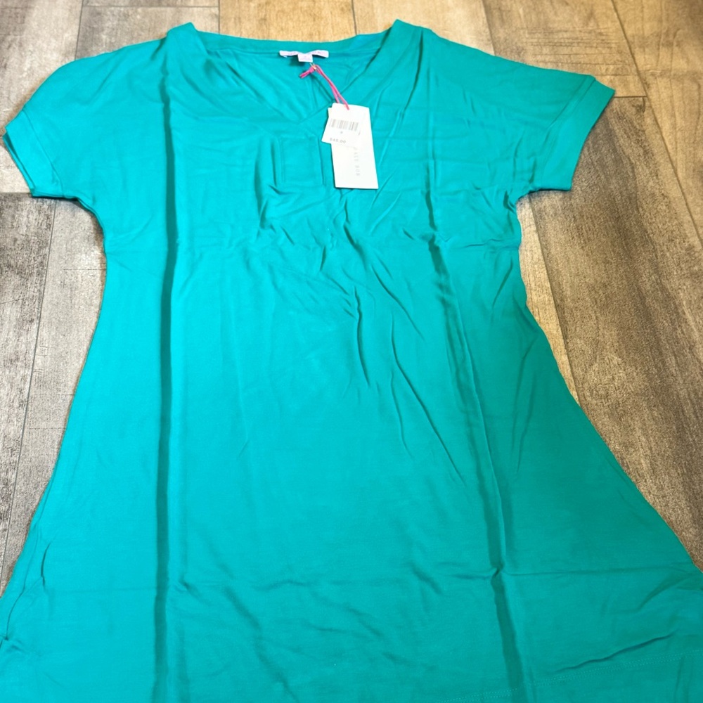 Hale Bob Size Small Teal V Neck Sleep Shirt Pajama Blend‎ NWT MSRP $48